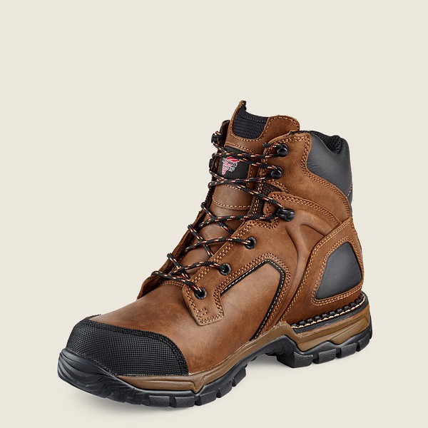 Red Wing Safety Bot Erkek - Flexforce® - 6-Inch Waterproof Toe - Kahverengi/Siyah - 98AFWKJDY